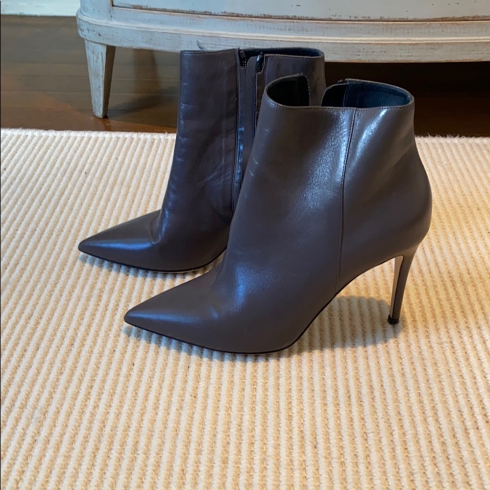 Le Bon Marche Rive Gauche grey leather booties